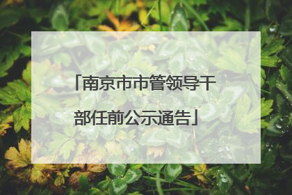 南京市市管领导干部任前公示通告