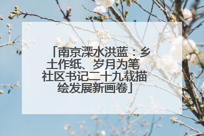 南京溧水洪蓝：乡土作纸、岁月为笔 社区书记二十九载描绘发展新画卷