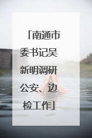 南通市委书记吴新明调研公安、边检工作