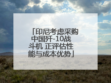 印尼考虑采购中国歼-10战斗机 正评估性能与成本优势