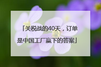关税战的40天，订单是中国工厂赢下的答案