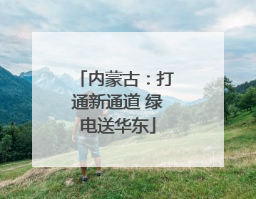 内蒙古：打通新通道 绿电送华东