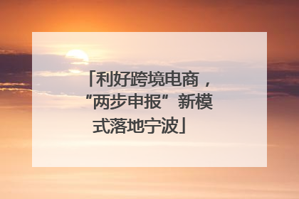 利好跨境电商，“两步申报”新模式落地宁波
