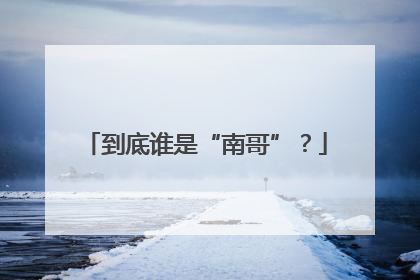 到底谁是“南哥”？