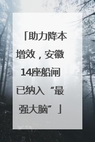 助力降本增效，安徽14座船闸已纳入“最强大脑”