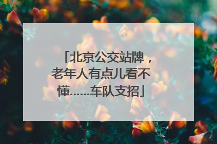 北京公交站牌，老年人有点儿看不懂……车队支招