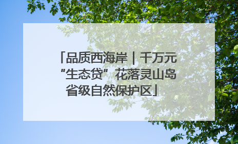 品质西海岸｜千万元“生态贷”花落灵山岛省级自然保护区