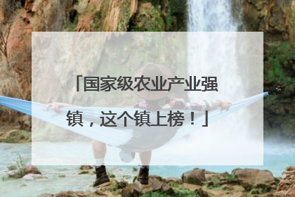 国家级农业产业强镇，这个镇上榜！