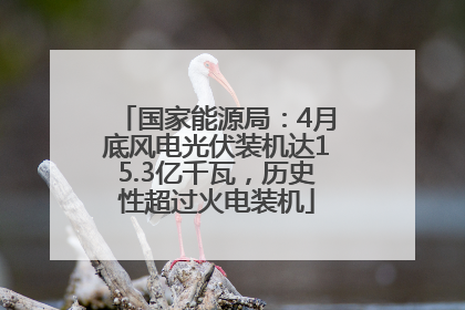 国家能源局：4月底风电光伏装机达15.3亿千瓦，历史性超过火电装机