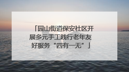 园山街道保安社区开展多元手工践行老年友好服务“四有一无”