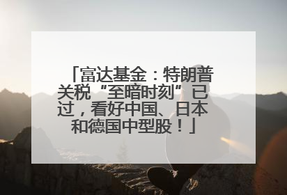 富达基金：特朗普关税“至暗时刻”已过，看好中国、日本和德国中型股！