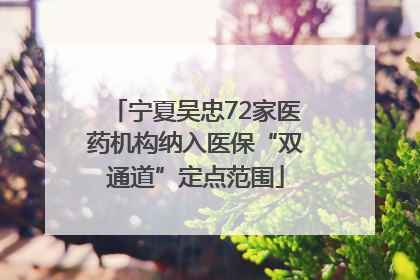 宁夏吴忠72家医药机构纳入医保“双通道”定点范围