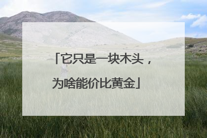 它只是一块木头，为啥能价比黄金
