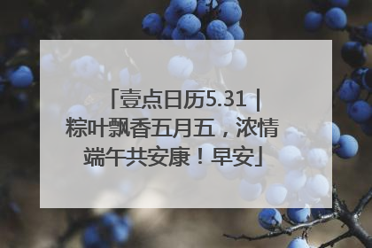 壹点日历5.31｜粽叶飘香五月五，浓情端午共安康！早安