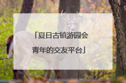 夏日古镇游园会 青年的交友平台