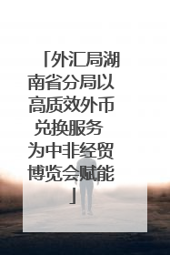 外汇局湖南省分局以高质效外币兑换服务 为中非经贸博览会赋能
