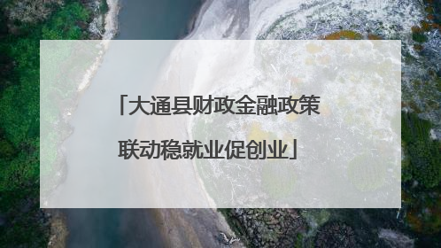 大通县财政金融政策联动稳就业促创业
