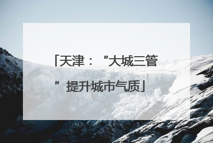 天津：“大城三管”提升城市气质