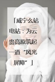 威宁么站电站：为云贵高原筑起一道“风光屏障”