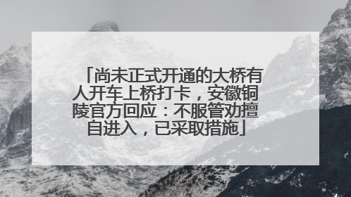 尚未正式开通的大桥有人开车上桥打卡，安徽铜陵官方回应：不服管劝擅自进入，已采取措施