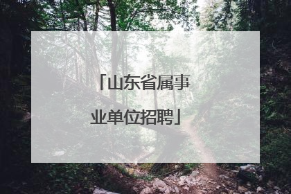 山东省属事业单位招聘