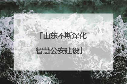 山东不断深化智慧公安建设