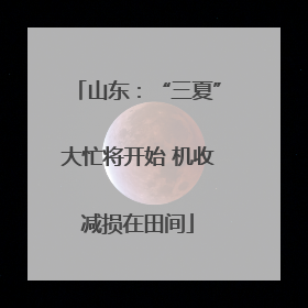山东：“三夏”大忙将开始 机收减损在田间