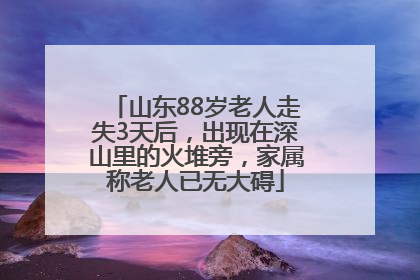 山东88岁老人走失3天后，出现在深山里的火堆旁，家属称老人已无大碍