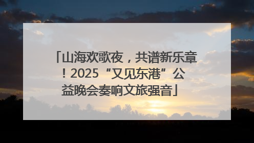 山海欢歌夜，共谱新乐章！2025“又见东港”公益晚会奏响文旅强音