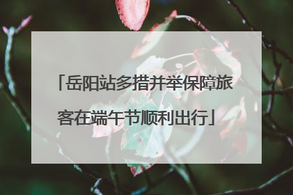 岳阳站多措并举保障旅客在端午节顺利出行