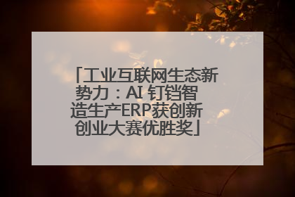 工业互联网生态新势力：AI 钉铛智造生产ERP获创新创业大赛优胜奖