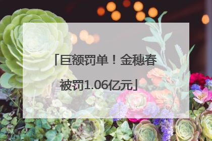 巨额罚单！金穗春被罚1.06亿元