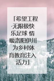 希望工程·无限极快乐足球 情暖洛阳伊川 为乡村体育教育注入活力