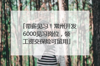 带薪见习！常州开发6000见习岗位，领工资交保险可留用