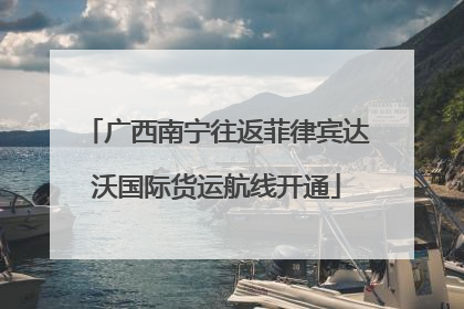 广西南宁往返菲律宾达沃国际货运航线开通