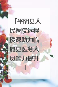 平阴县人民医院远程授课助力临夏县医务人员能力提升