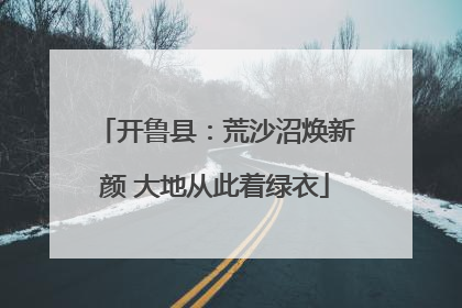 开鲁县：荒沙沼焕新颜 大地从此着绿衣