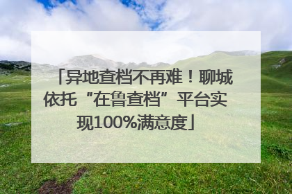 异地查档不再难！聊城依托“在鲁查档”平台实现100%满意度