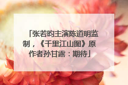 张若昀主演陈道明监制，《千里江山图》原作者孙甘露：期待