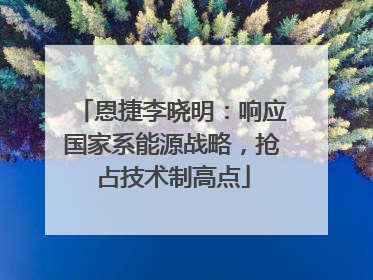 恩捷李晓明：响应国家系能源战略，抢占技术制高点