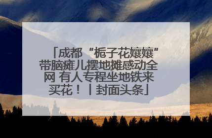 成都“栀子花孃孃”带脑瘫儿摆地摊感动全网 有人专程坐地铁来买花！丨封面头条