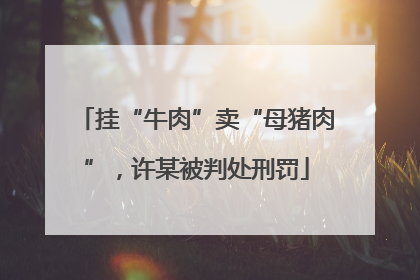 挂“牛肉”卖“母猪肉”，许某被判处刑罚