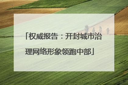 权威报告：开封城市治理网络形象领跑中部