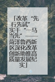 改革“先行先试” 实干“一马当先”——菏泽鲁西新区深化改革创新助推高质量发展纪实