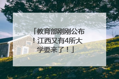 教育部刚刚公布！江西又有4所大学要来了！