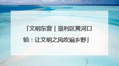 文明东营｜垦利区黄河口镇：让文明之风吹遍乡野