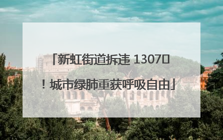 新虹街道拆违 1307㎡！城市绿肺重获呼吸自由