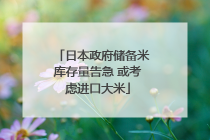 日本政府储备米库存量告急 或考虑进口大米