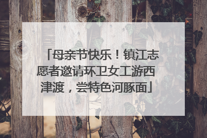 母亲节快乐！镇江志愿者邀请环卫女工游西津渡，尝特色河豚面