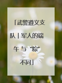 武警遵义支队︱军人的端午 与“粽”不同